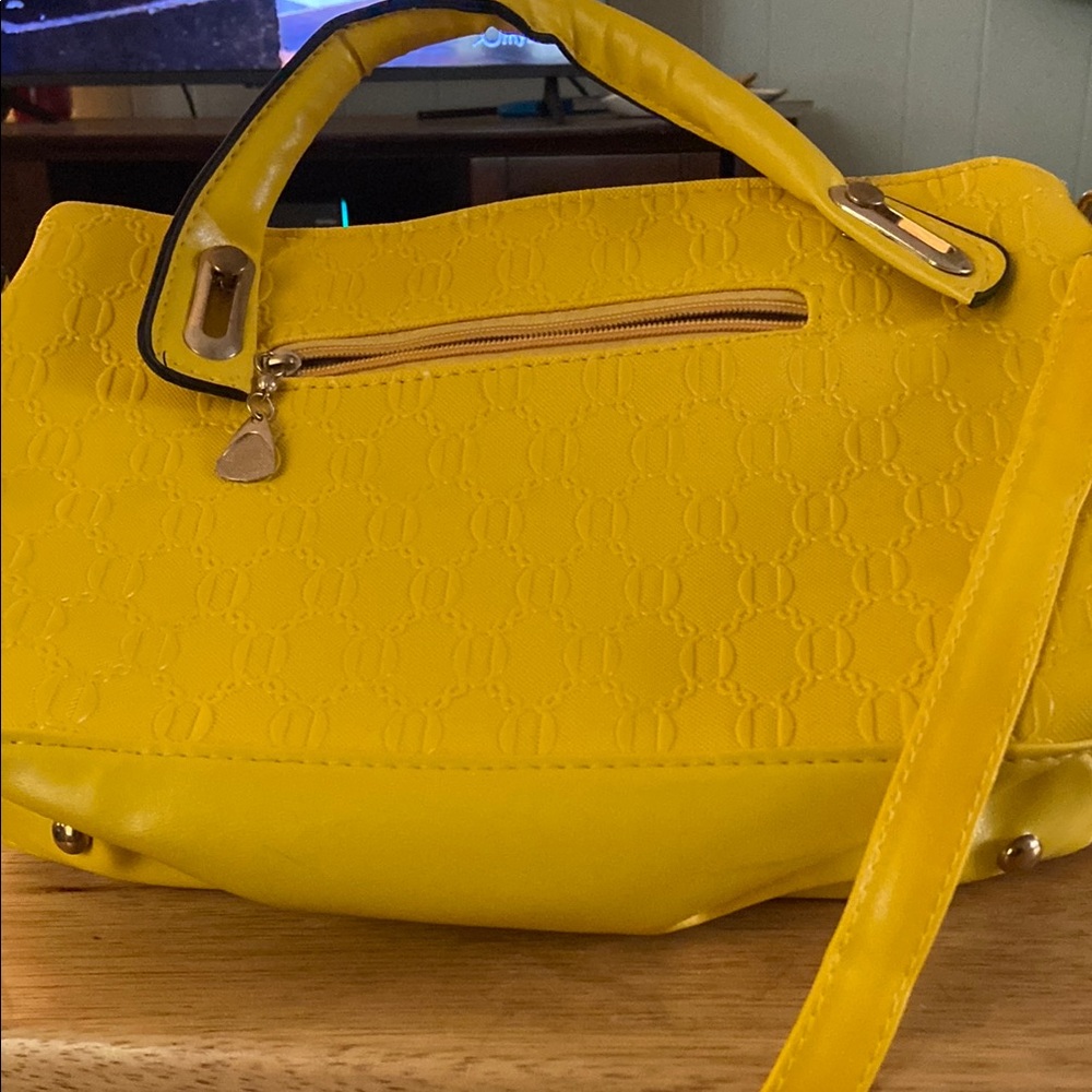 Yellow Embossed Crossbody Bag - Stylish Everyday Tote